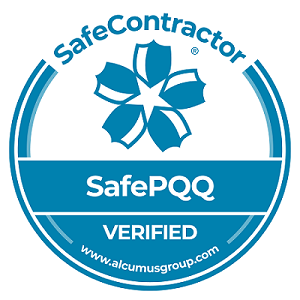 safe contractor blue logo